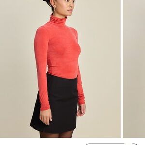 Djerf Avenue Occasion Turtleneck Top Red